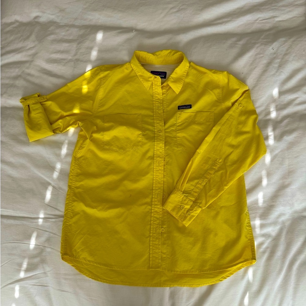 Patagonia Yellow Button-Up Shirt Size S